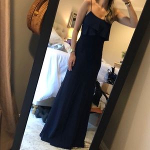 Jenny Yoo Long navy gown, fits like a 2!!